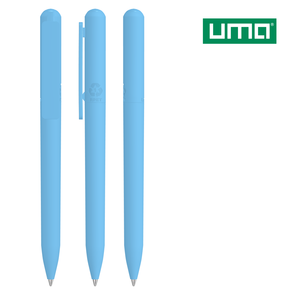 UMA RECYCLED PET PEN CHANGE GUM Drehkugelschreiber – Hellblau