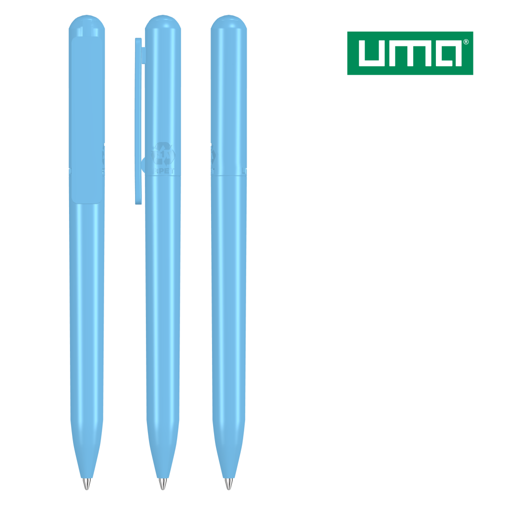 UMA RECYCLED PET PEN CHANGE Drehkugelschreiber – Hellblau