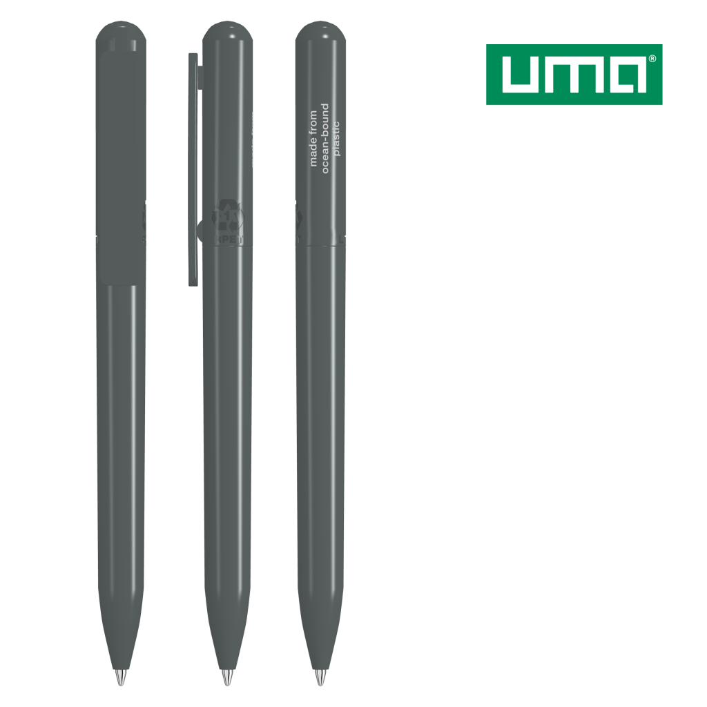 UMA RECYCLED PET PEN CHANGE ocean Drehkugelschreiber – Dunkelgrau