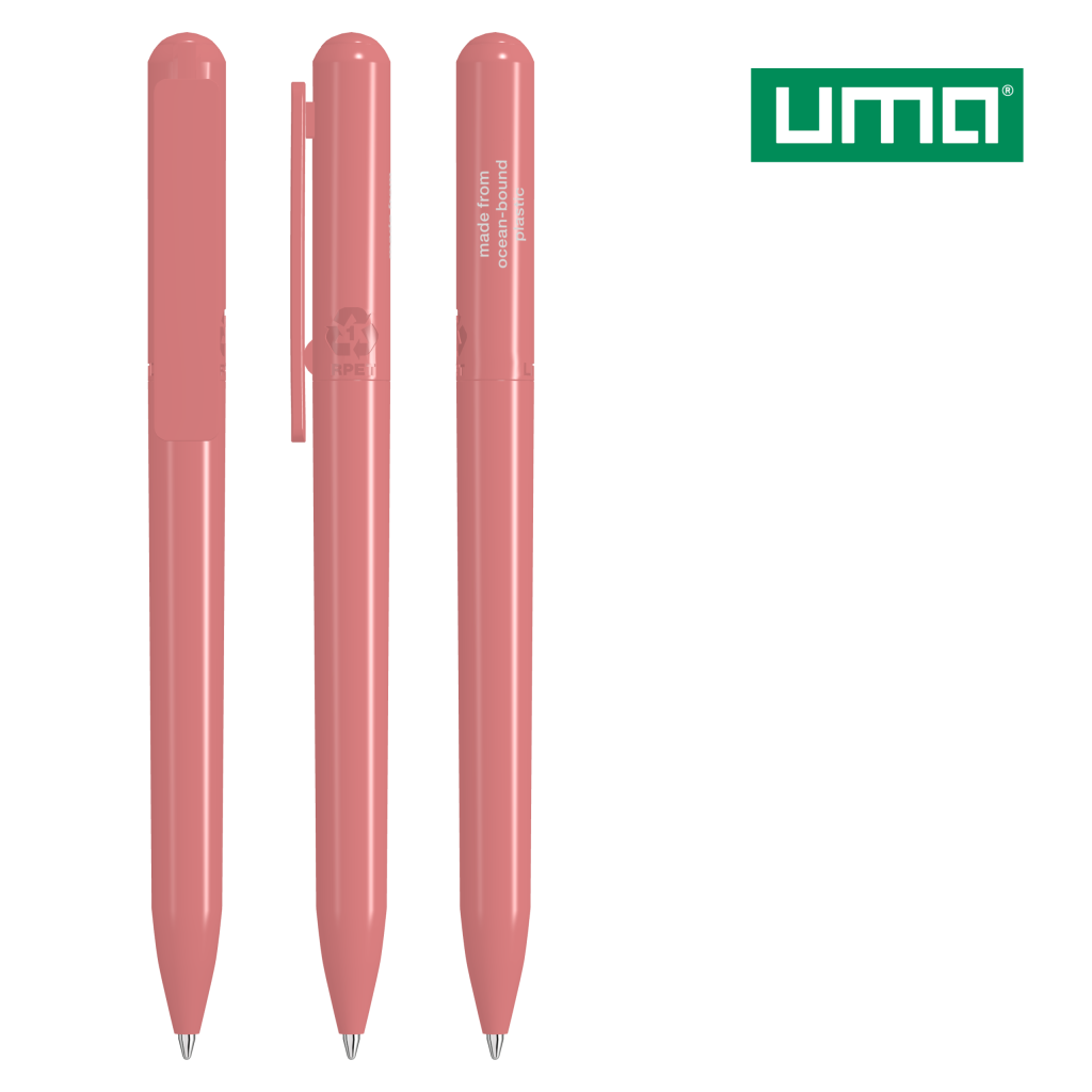 UMA RECYCLED PET PEN CHANGE ocean Drehkugelschreiber – Dunkelrosa