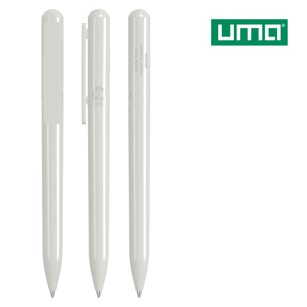 UMA RECYCLED PET PEN CHANGE ocean Drehkugelschreiber – Ecru