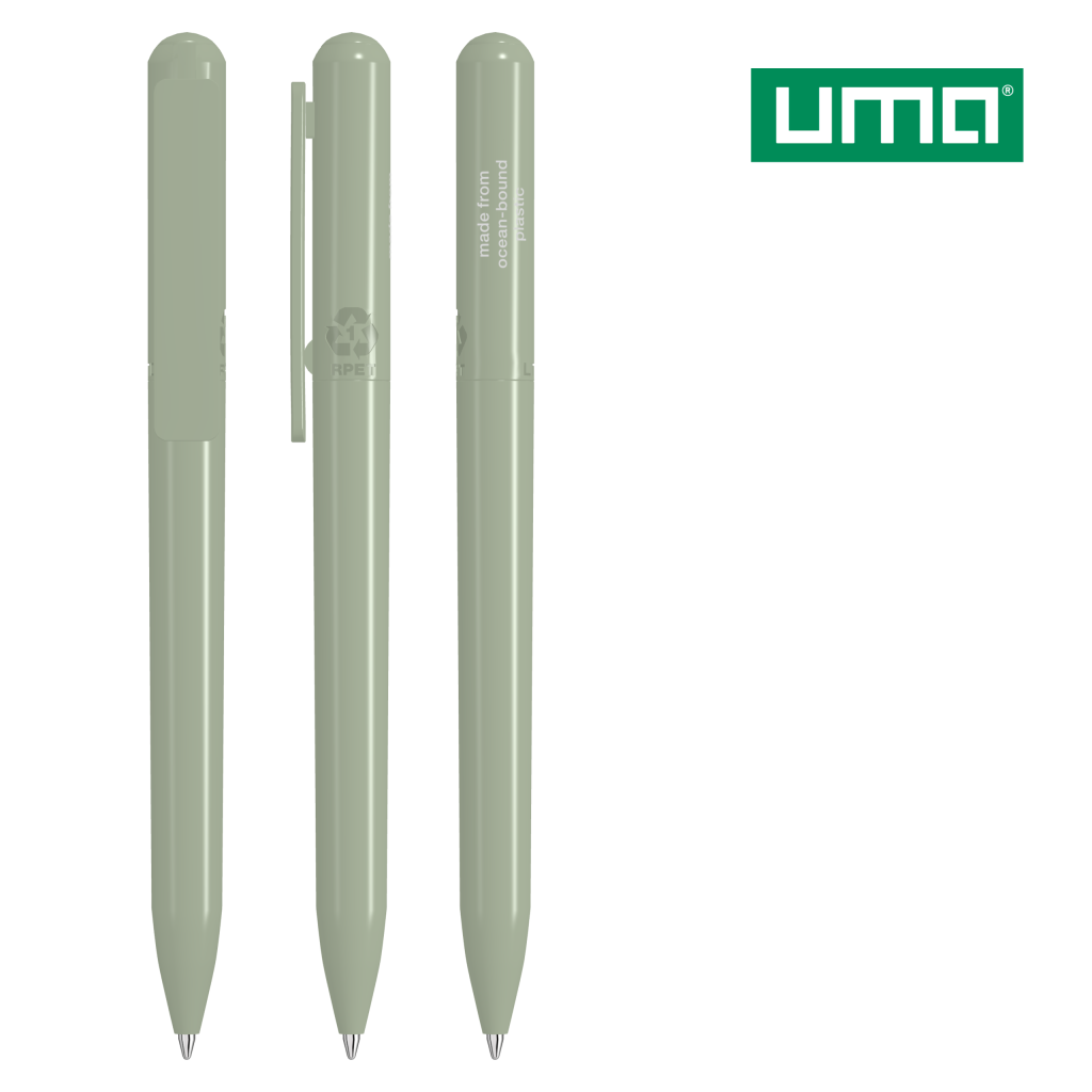 UMA RECYCLED PET PEN CHANGE ocean Drehkugelschreiber – Hellgrün