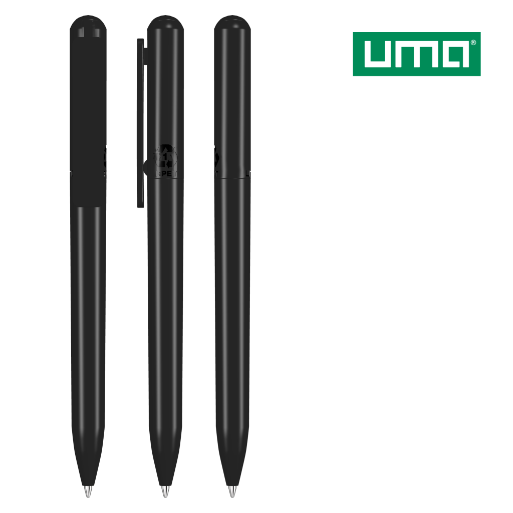 UMA RECYCLED PET PEN CHANGE Drehkugelschreiber – Schwarz