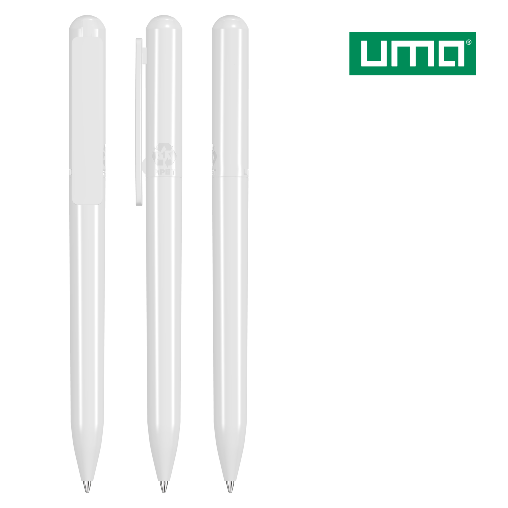 UMA RECYCLED PET PEN CHANGE Drehkugelschreiber – Weiß