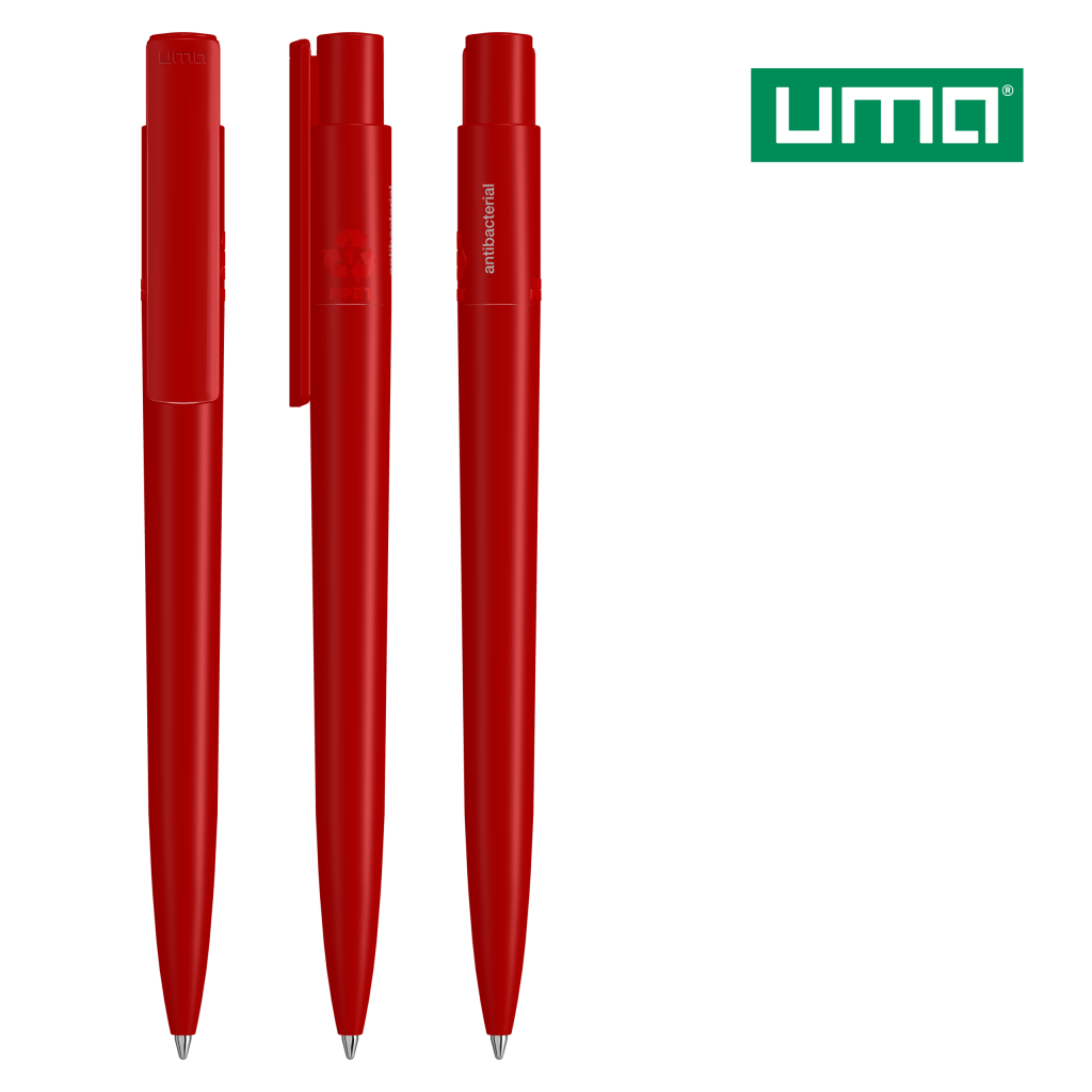UMA RECYCLED PET PEN PRO antibacterial Druckkugelschreiber – Rot