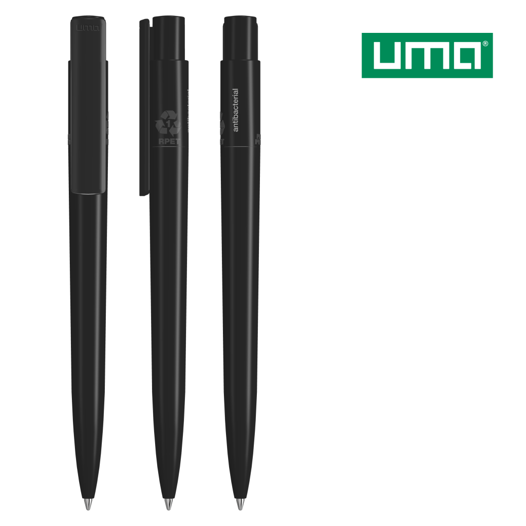 UMA RECYCLED PET PEN PRO antibacterial Druckkugelschreiber – Schwarz