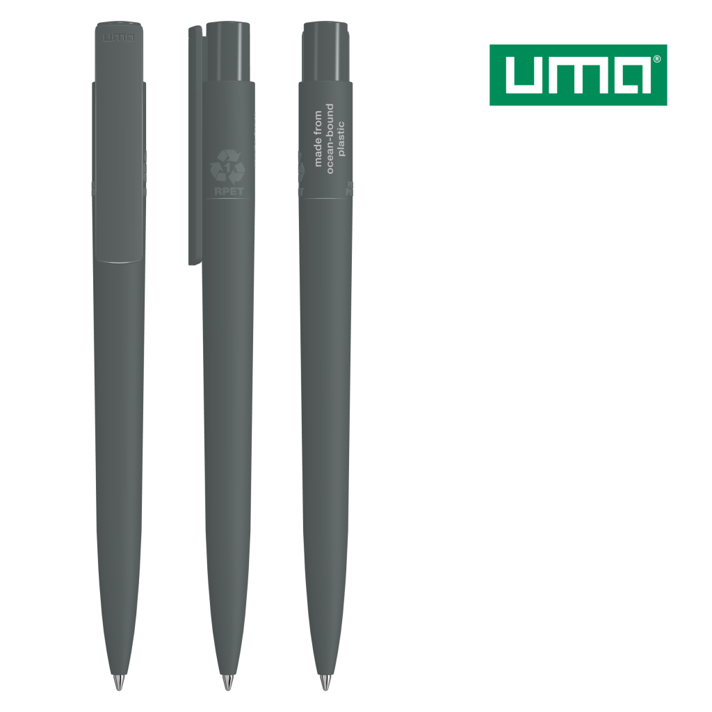 UMA RECYCLED PET PEN PRO F ocean Druckkugelschreiber – Dunkelgrau