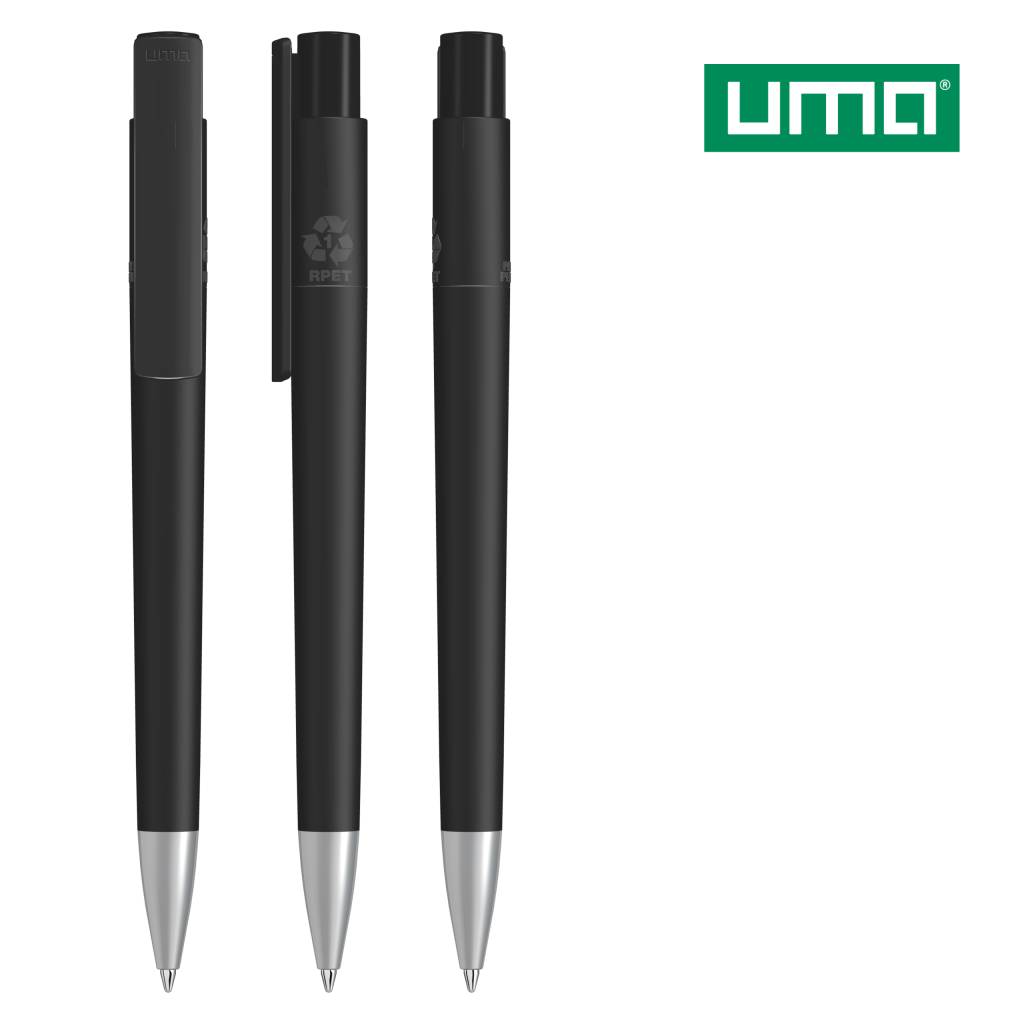 UMA RECYCLED PET PEN PRO F SI Druckkugelschreiber – Schwarz