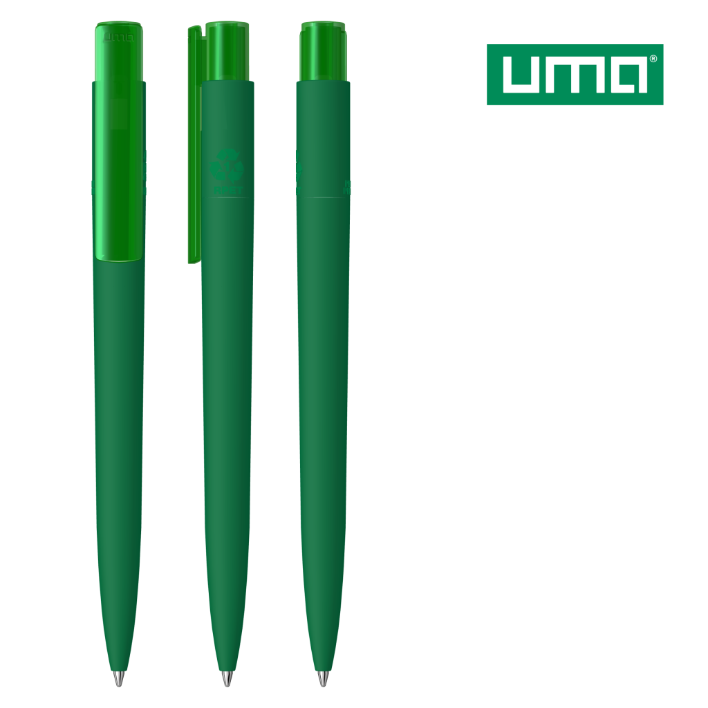 UMA RECYCLED PET PEN PRO K transparent GUM Druckkugelschreiber – Dunkelgrün