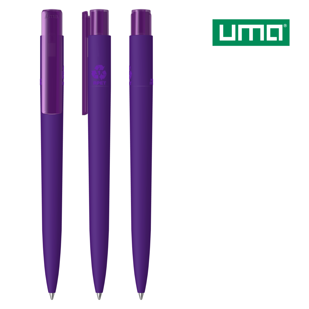 UMA RECYCLED PET PEN PRO K transparent GUM Druckkugelschreiber – Dunkelviolett