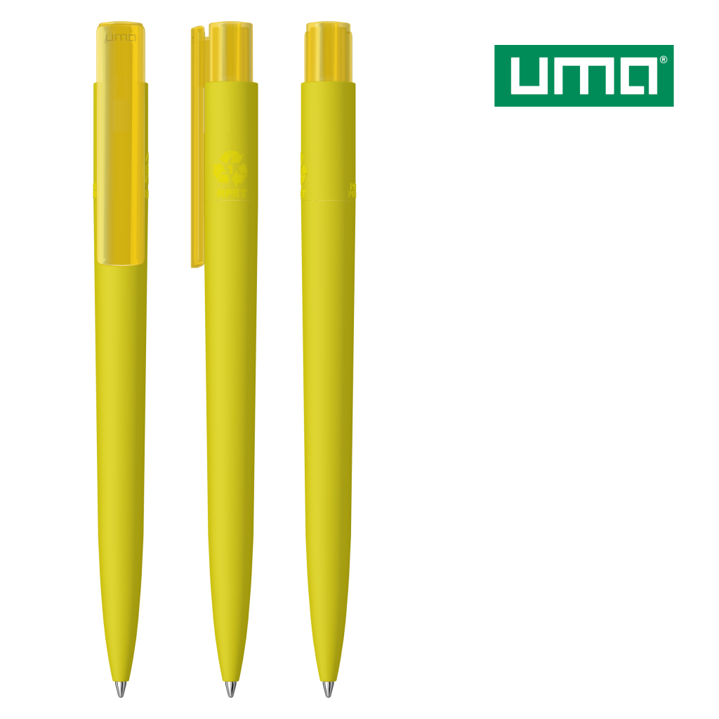 UMA RECYCLED PET PEN PRO K transparent GUM Druckkugelschreiber – Gelb