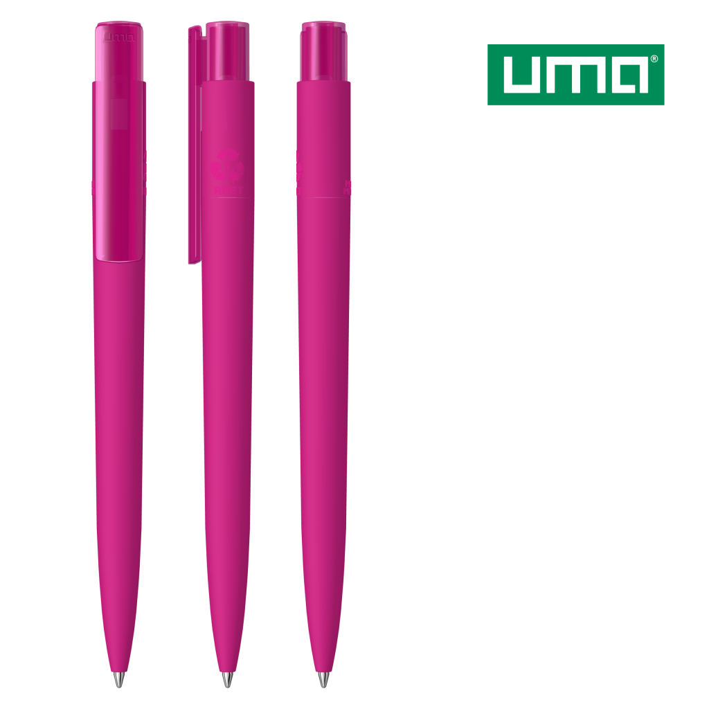 UMA RECYCLED PET PEN PRO K transparent GUM Druckkugelschreiber – Magenta