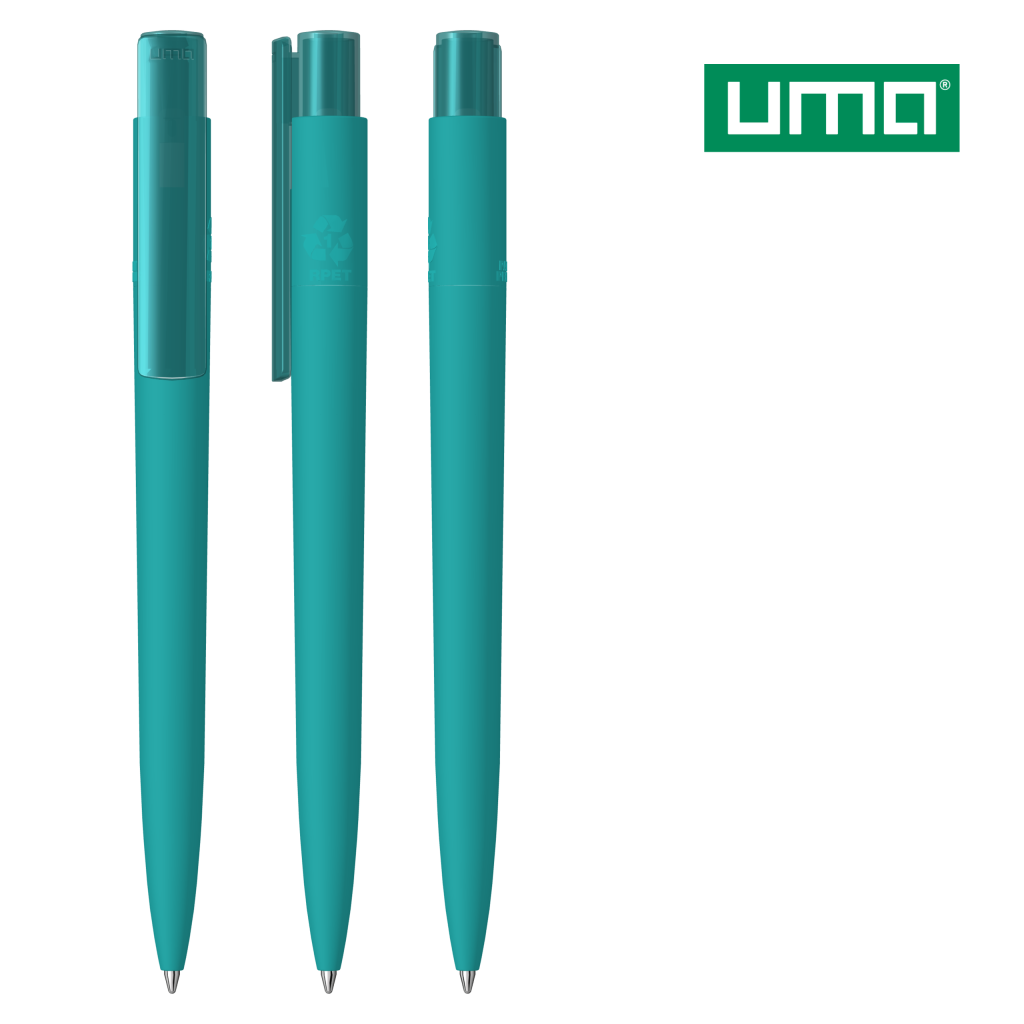 UMA RECYCLED PET PEN PRO K transparent GUM Druckkugelschreiber – Petrol
