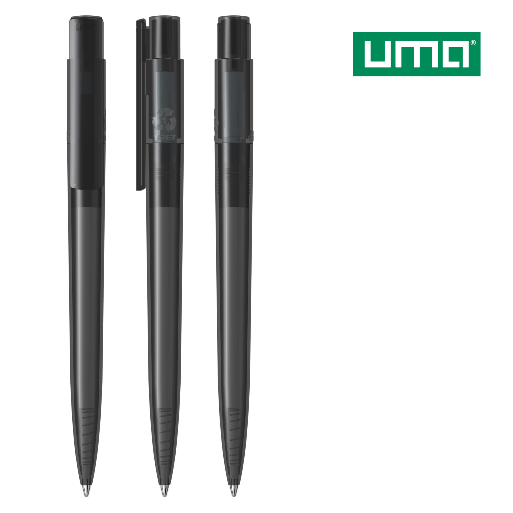 UMA RECYCLED PET PEN PRO transparent Druckkugelschreiber – Anthrazit