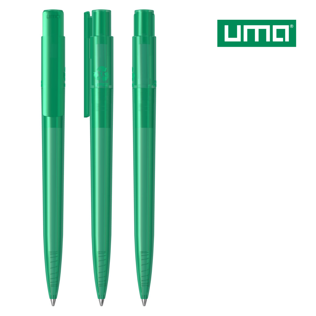 UMA RECYCLED PET PEN PRO transparent Druckkugelschreiber – Petrol