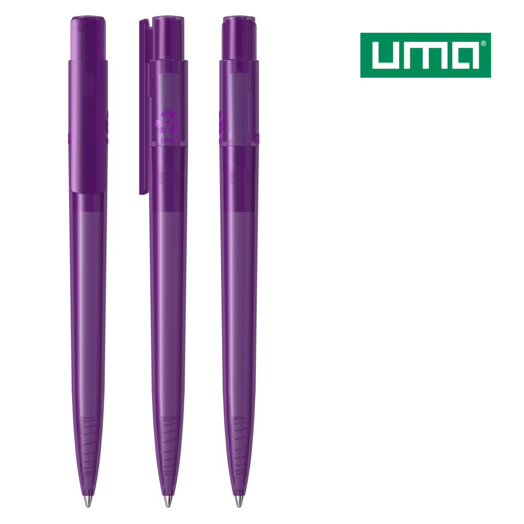 UMA RECYCLED PET PEN PRO transparent Druckkugelschreiber – Violett