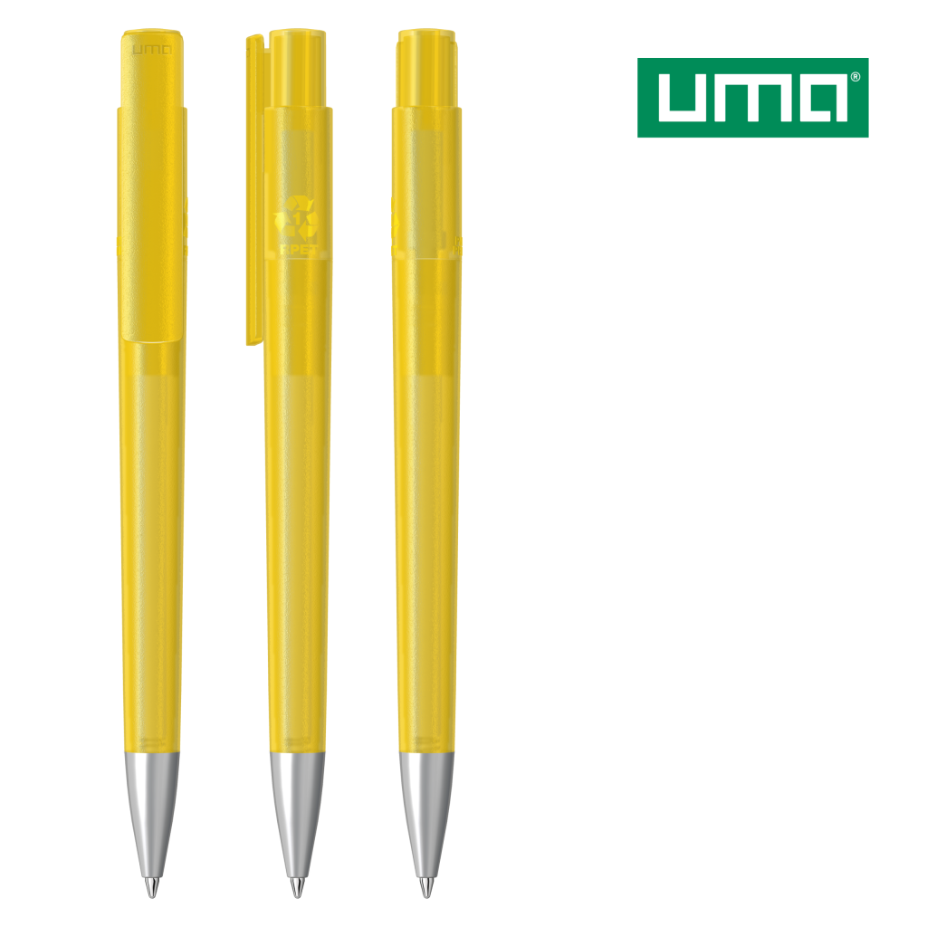 UMA RECYCLED PET PEN PRO frozen SI Druckkugelschreiber – Gelb