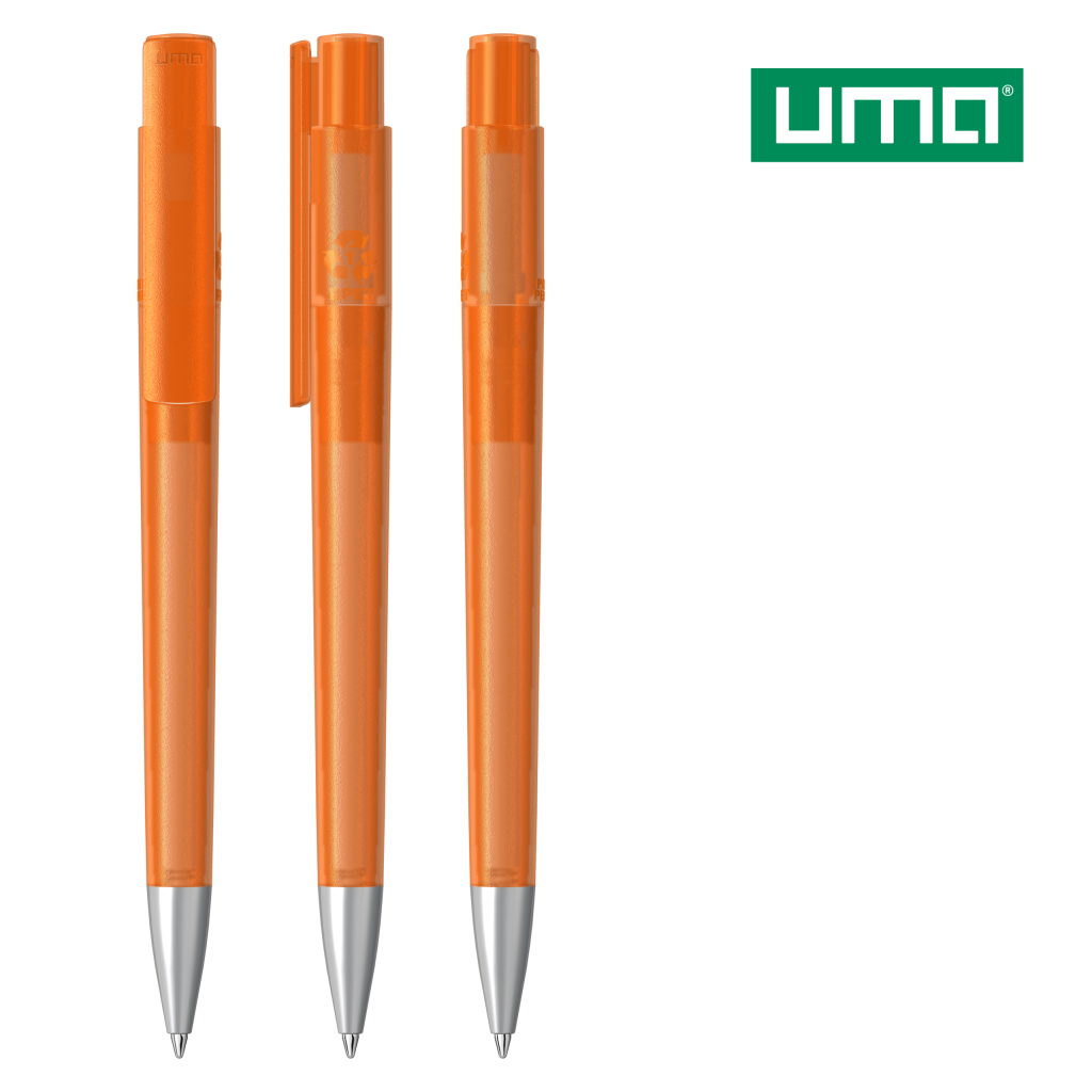 UMA RECYCLED PET PEN PRO frozen SI Druckkugelschreiber – Orange