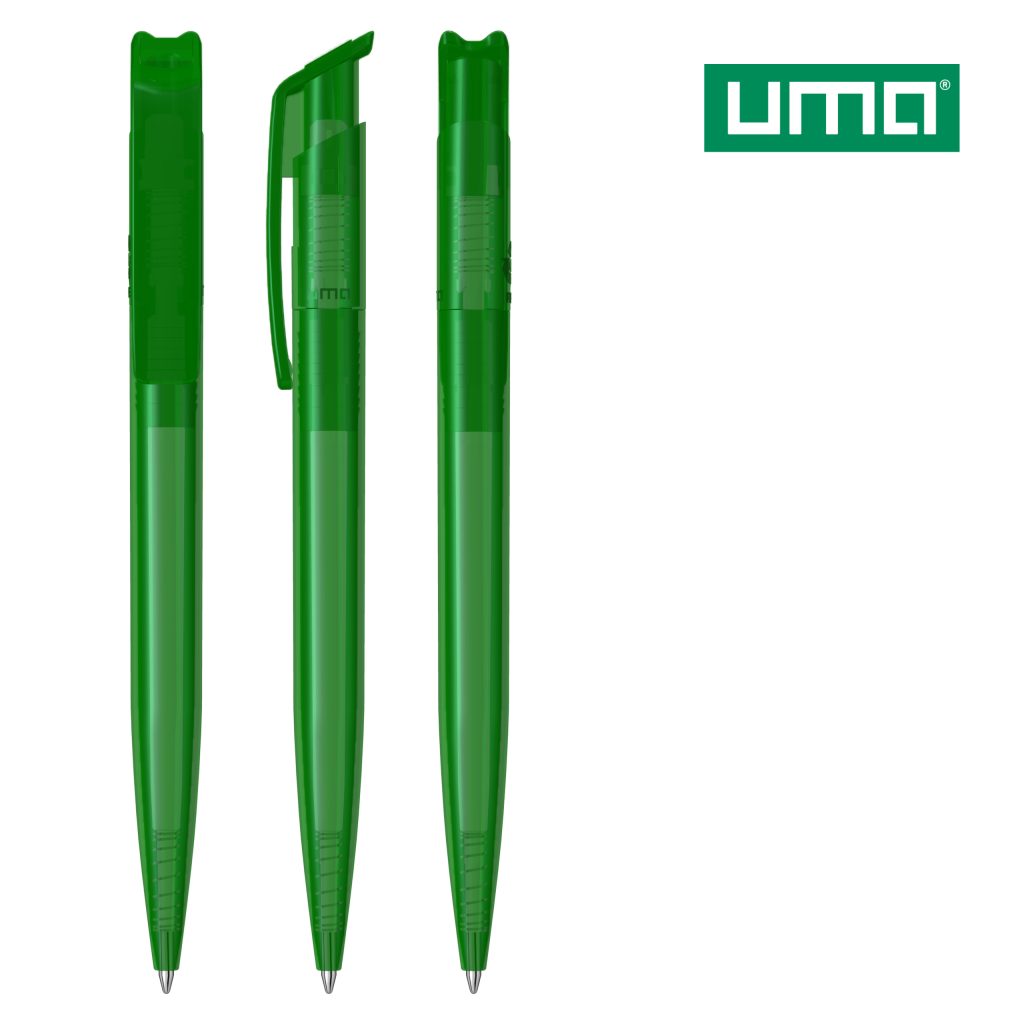 UMA RECYCLED PET PEN transparent Druckkugelschreiber – Grün