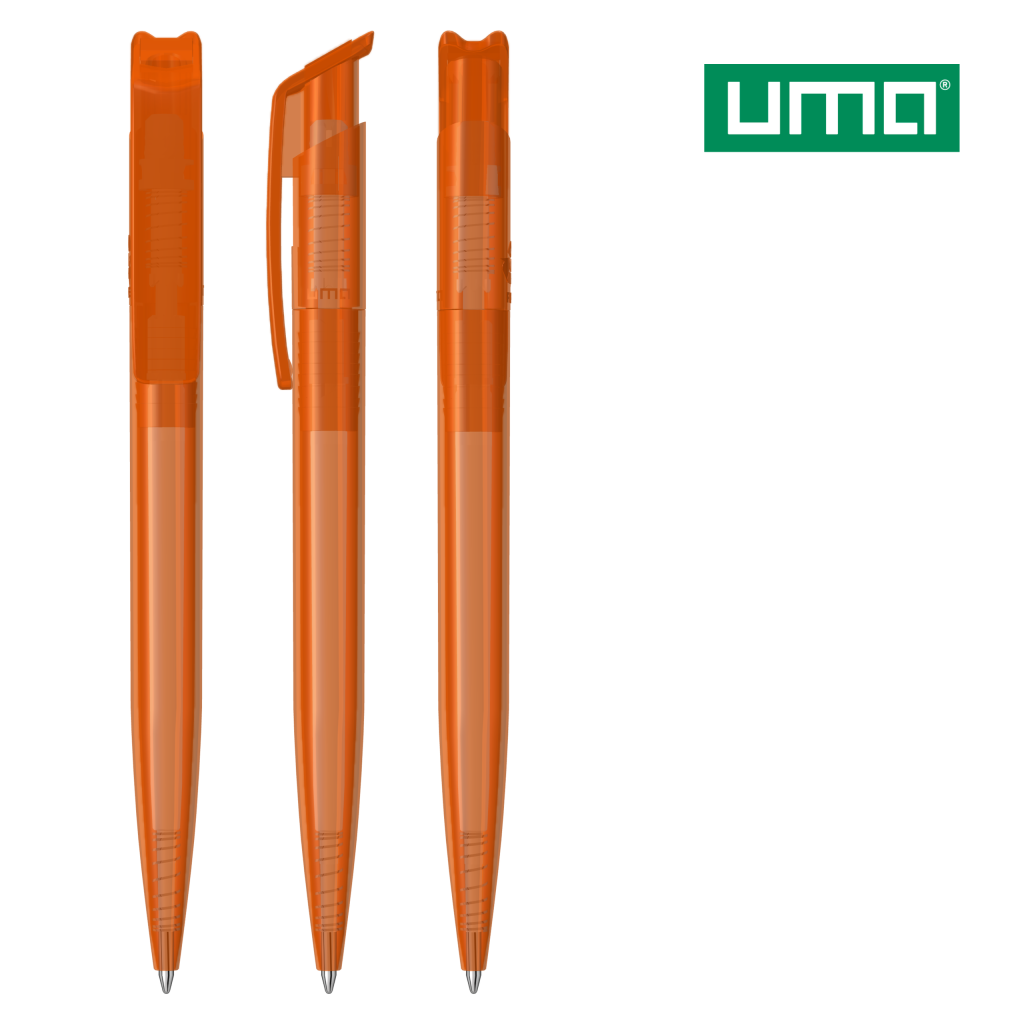 UMA RECYCLED PET PEN transparent Druckkugelschreiber – Orange