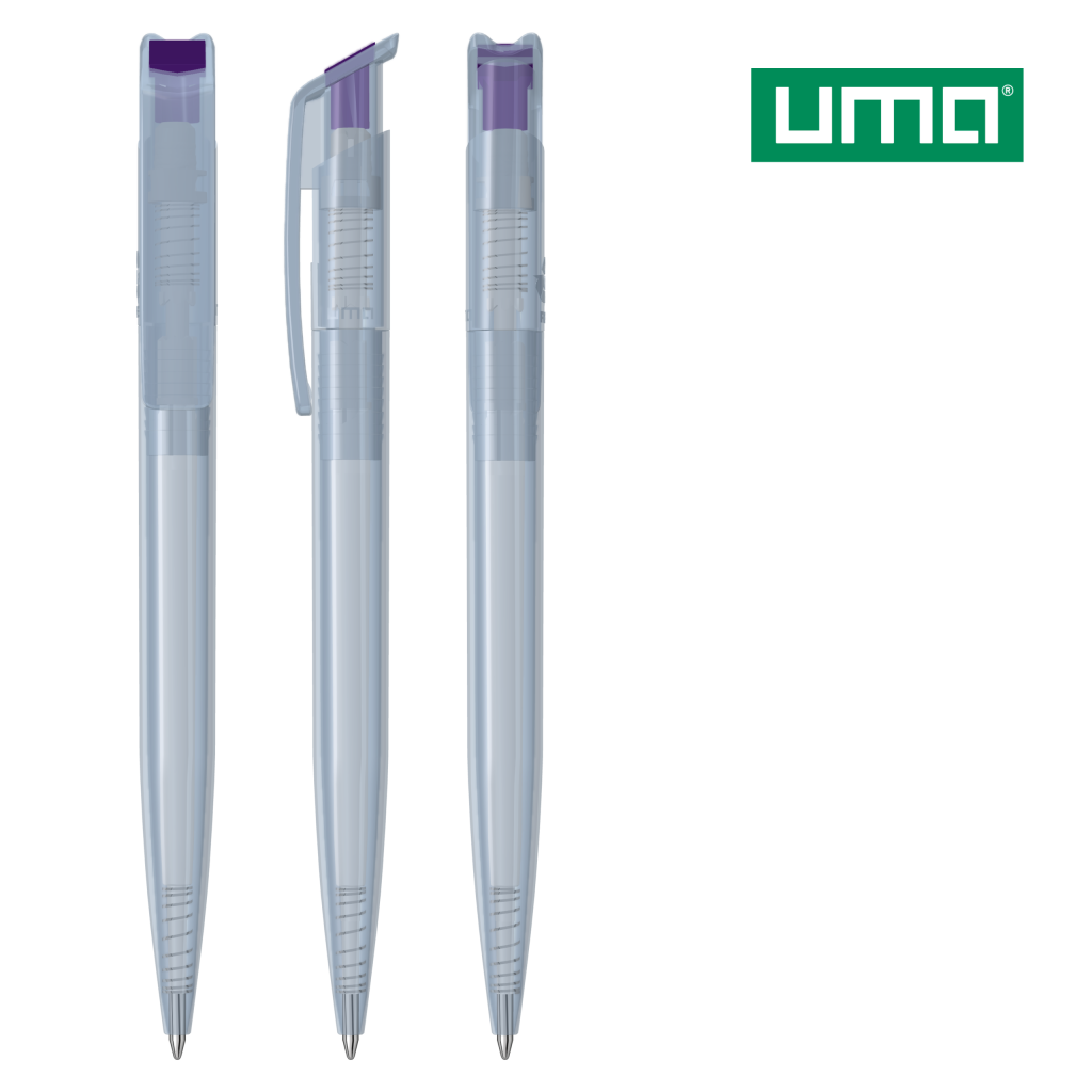 UMA RECYCLED PET PEN transparent SG Druckkugelschreiber – Dunkelviolett