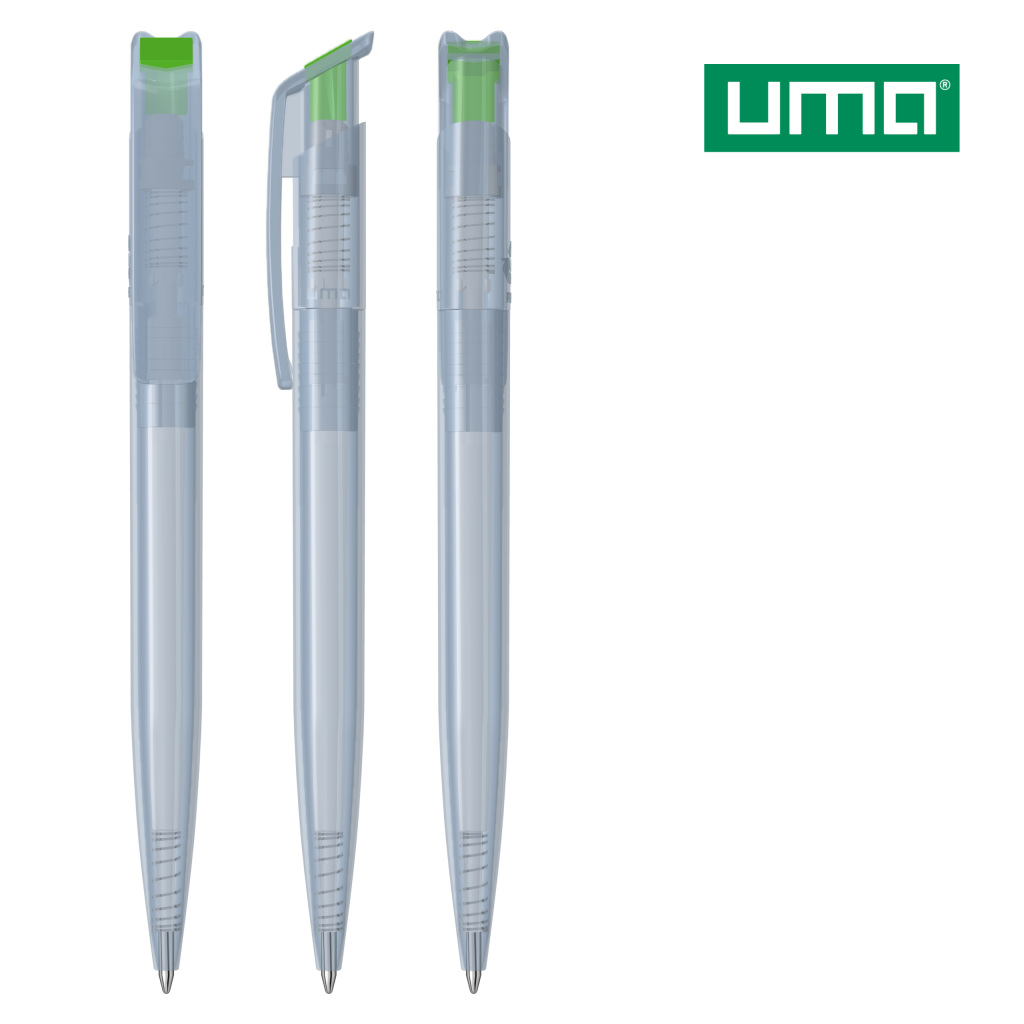 UMA RECYCLED PET PEN transparent SG Druckkugelschreiber – Mittelgrün