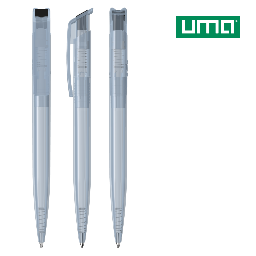UMA RECYCLED PET PEN transparent SG Druckkugelschreiber – Schwarz