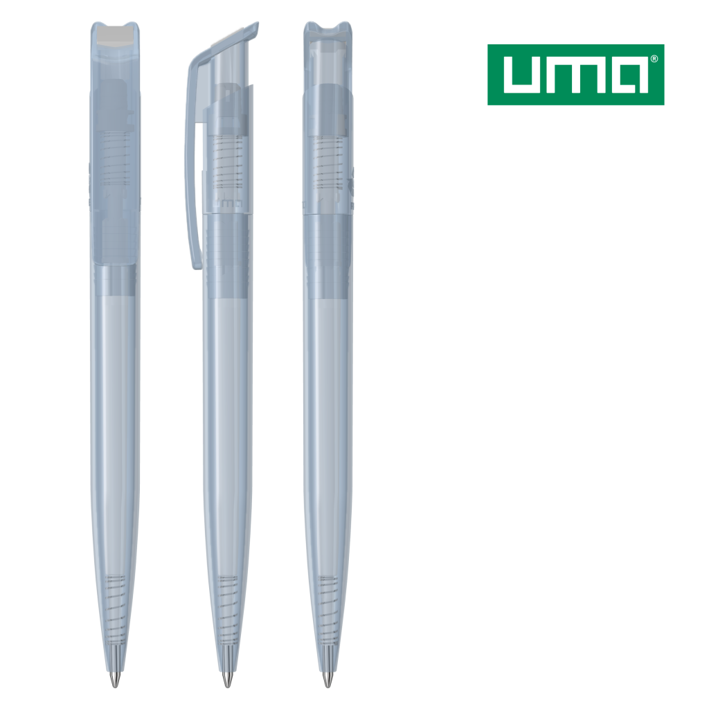 UMA RECYCLED PET PEN transparent SG Druckkugelschreiber – Weiß