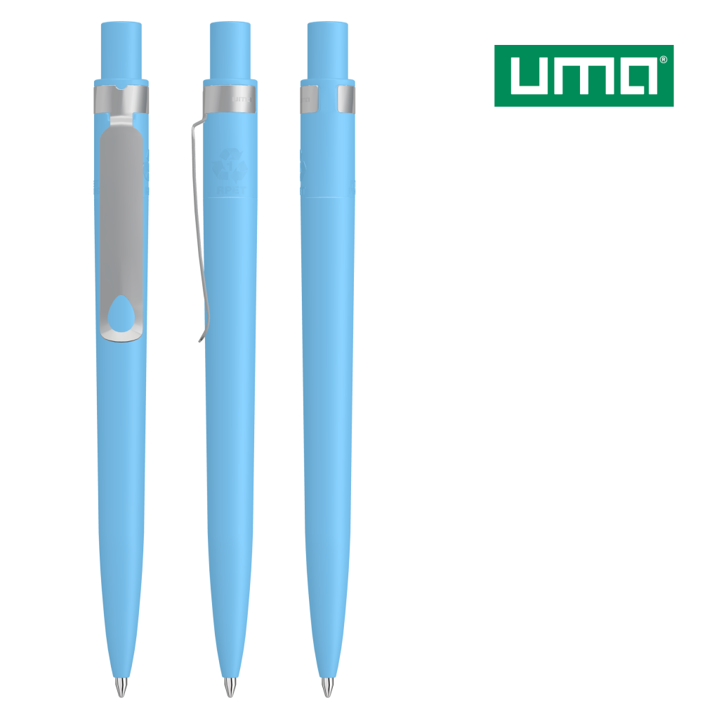 UMA RECYCLED PET PEN CORE F Druckkugelschreiber – Hellblau