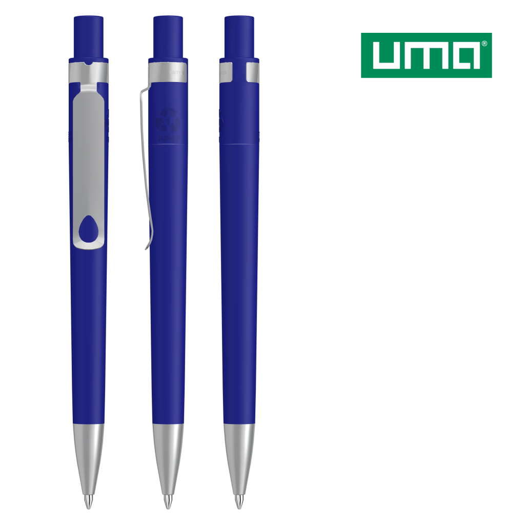 UMA RECYCLED PET PEN CORE F SI Druckkugelschreiber – Dunkelblau