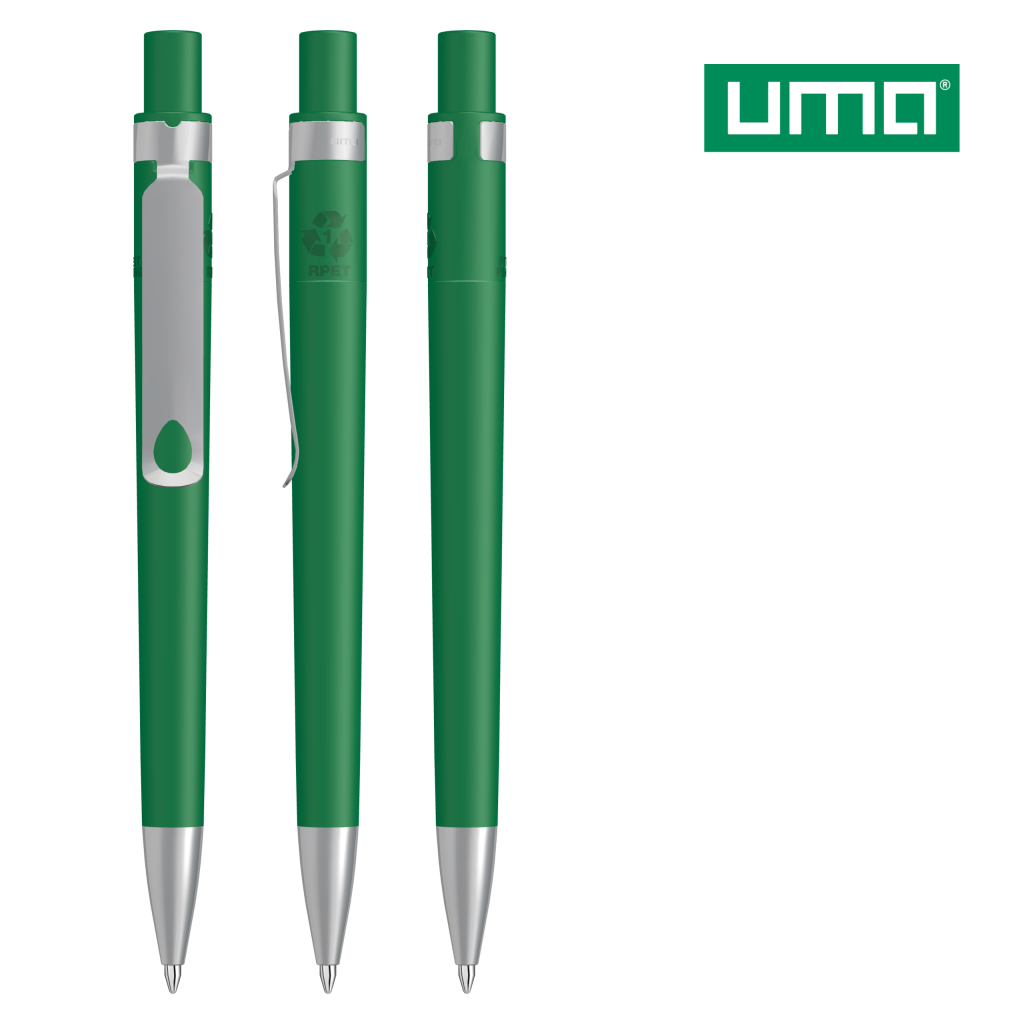 UMA RECYCLED PET PEN CORE F SI Druckkugelschreiber – Dunkelgrün