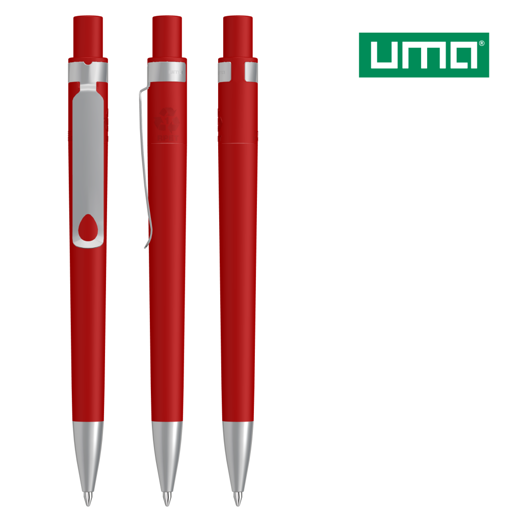 UMA RECYCLED PET PEN CORE F SI Druckkugelschreiber – Rot