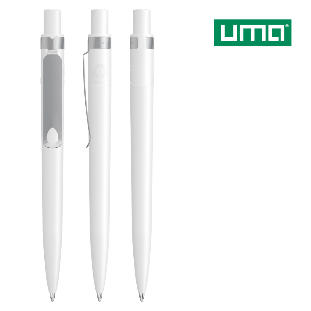 UMA RECYCLED PET PEN CORE F Druckkugelschreiber – Weiß