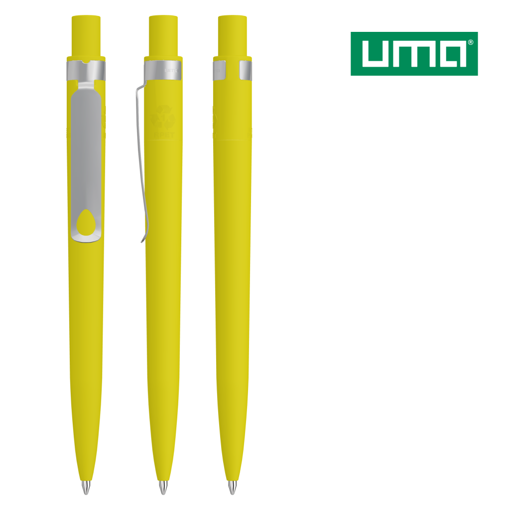 UMA RECYCLED PET PEN CORE GUM Druckkugelschreiber – Gelb