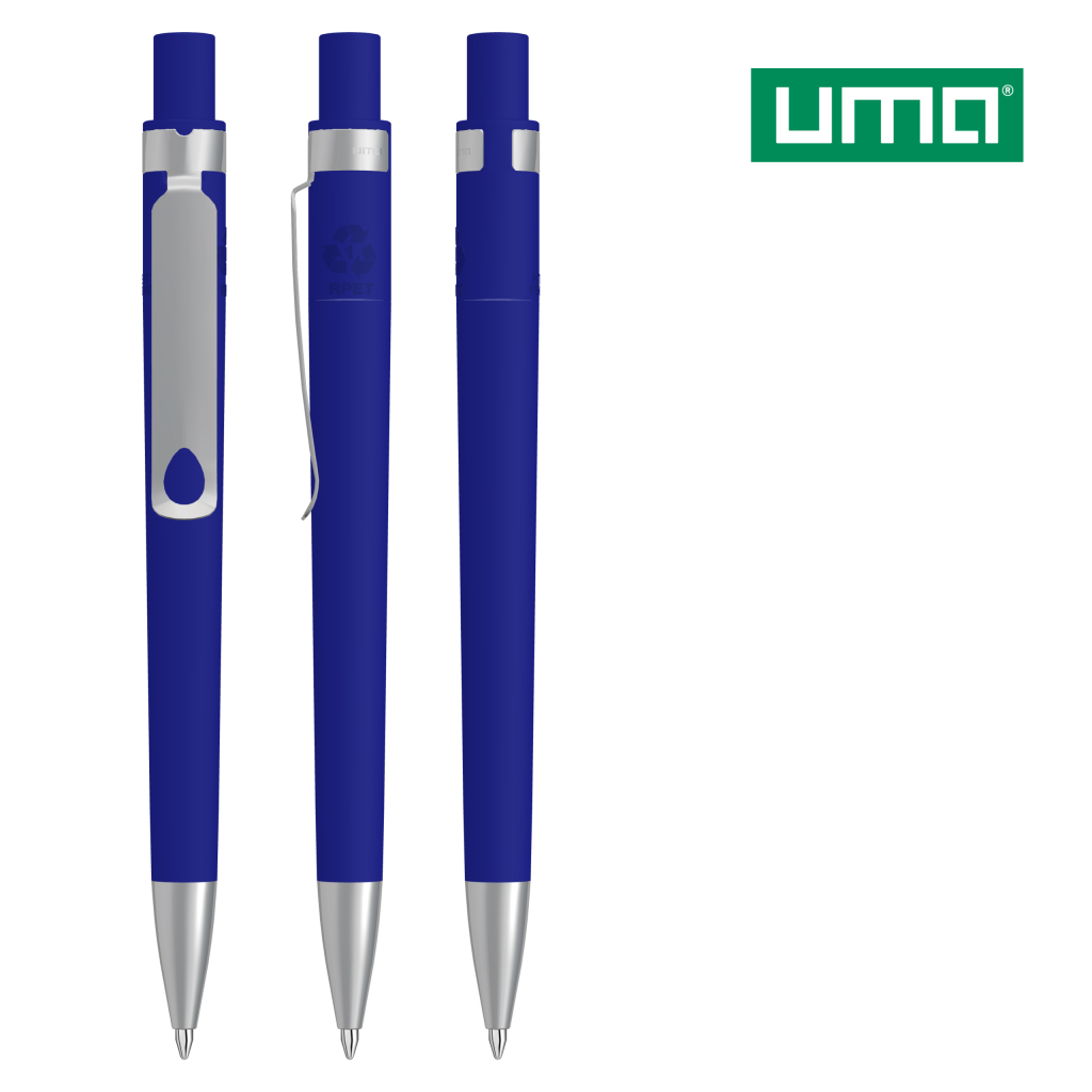 UMA RECYCLED PET PEN CORE SI GUM Druckkugelschreiber – Dunkelblau