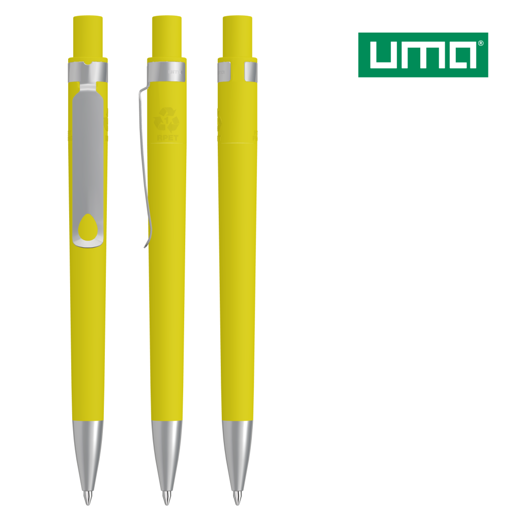 UMA RECYCLED PET PEN CORE SI GUM Druckkugelschreiber – Gelb
