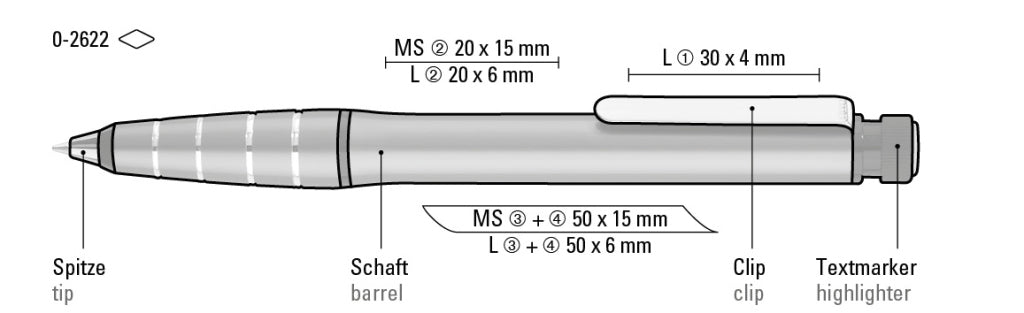 UMA 2in1 Drehkugelschreiber – Druckskizze