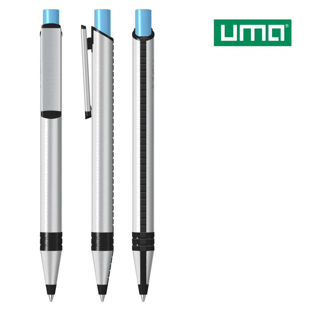 UMA RECYCLED PET PEN ALUMA Druckkugelschreiber – Hellblau