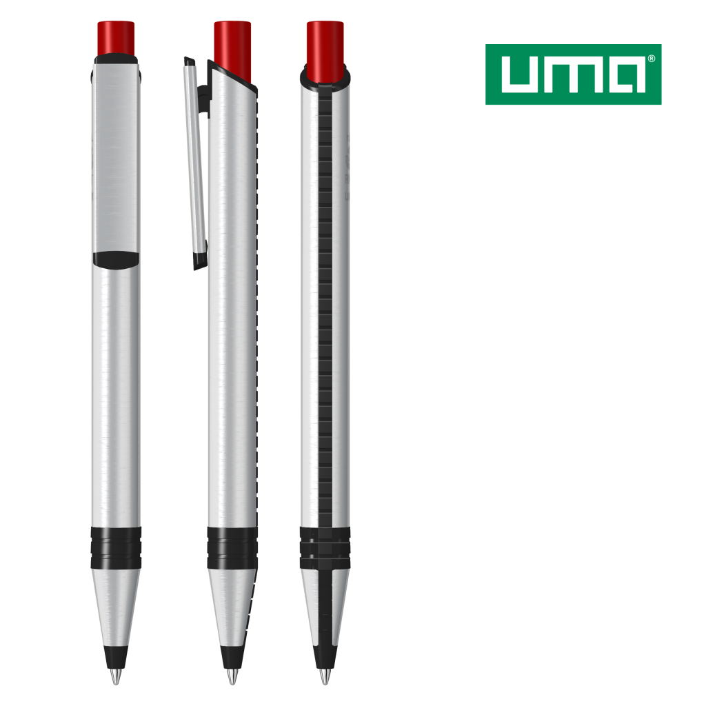 UMA RECYCLED PET PEN ALUMA Druckkugelschreiber – Rot