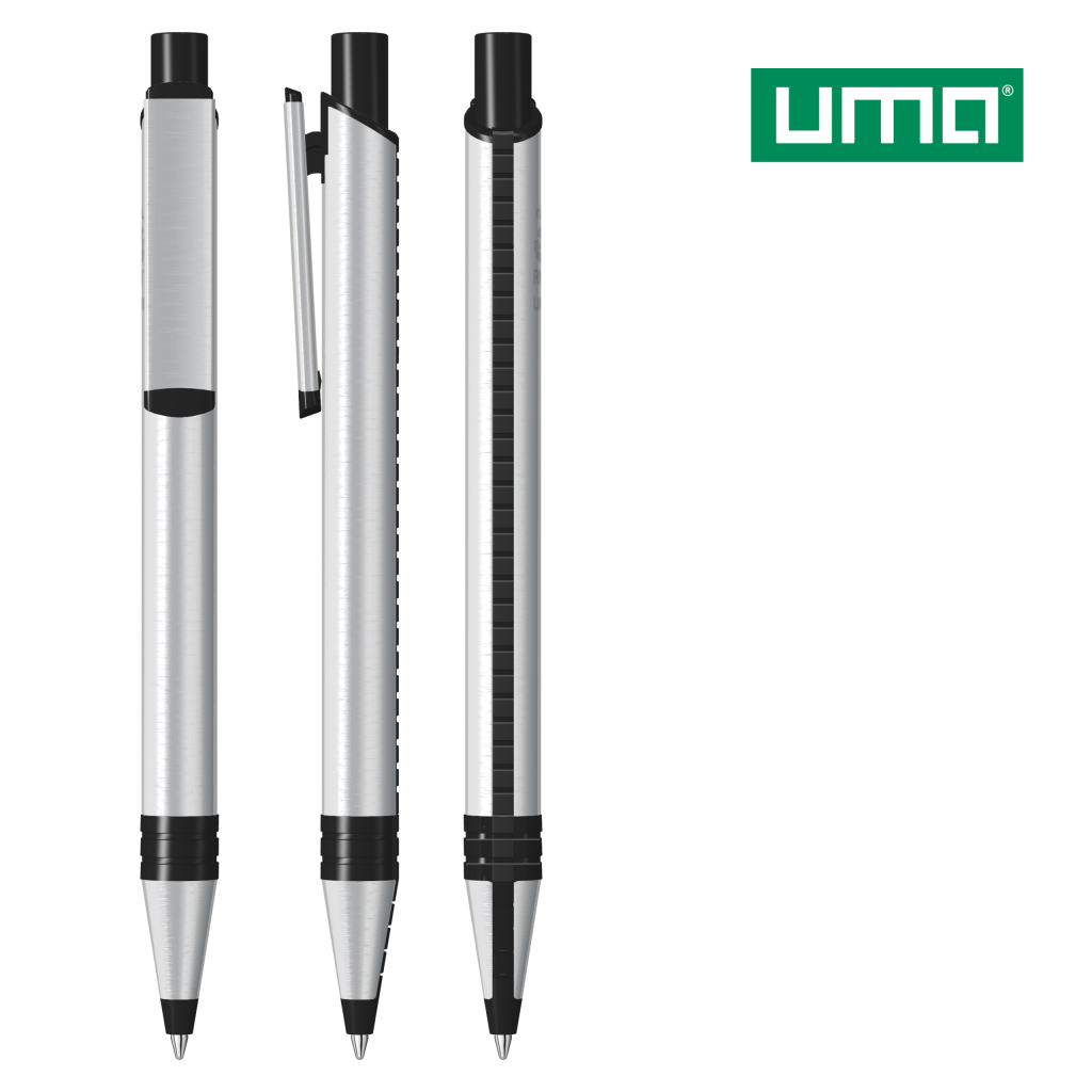 UMA RECYCLED PET PEN ALUMA Druckkugelschreiber – Schwarz