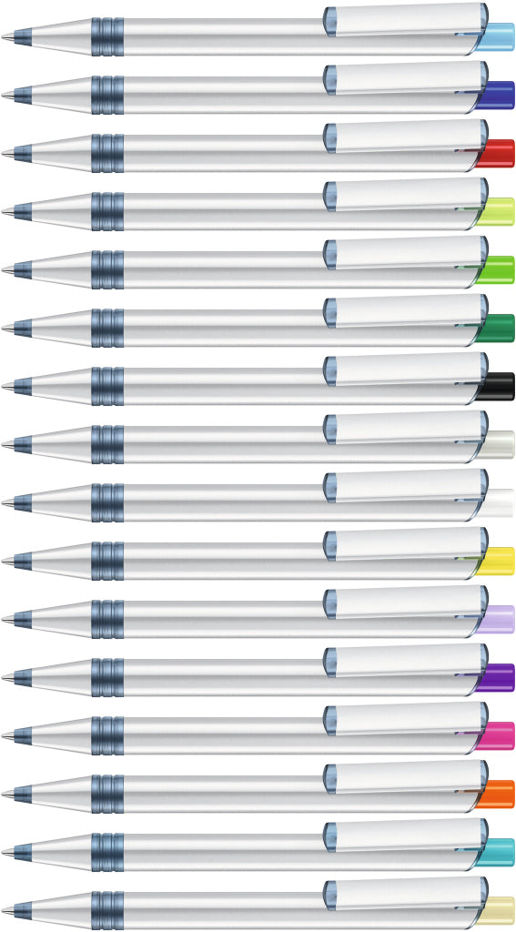 UMA RECYCLED PET PEN ALUMA transparent Druckkugelschreiber – alle Farben