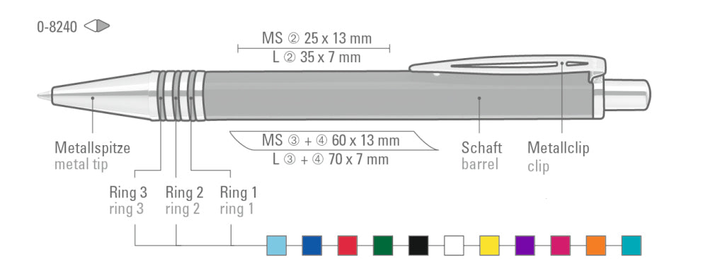 UMA SUPREME Druckkugelschreiber – Druckskizze