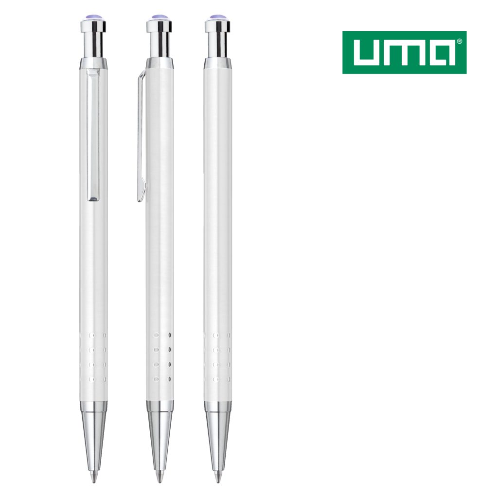 UMA SLIMLINE DOM Druckkugelschreiber – Weiß