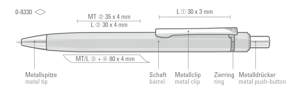 UMA SIX Druckkugelschreiber – Druckskizze