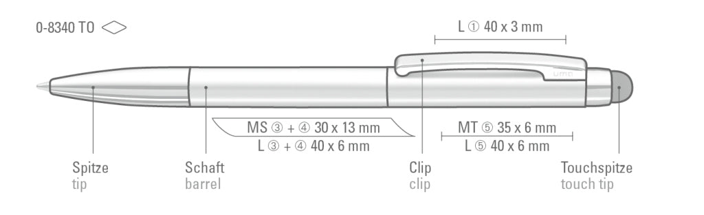 UMA SLIDE TOUCH Touchpen – Druckskizze