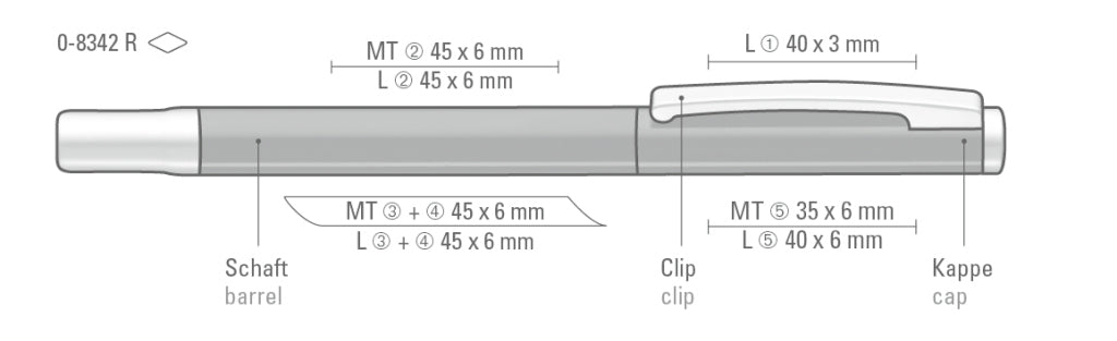 UMA SLIDE R Rollerball – Druckskizze