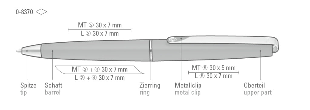 UMA ETERNITY Drehkugelschreiber – Druckskizze