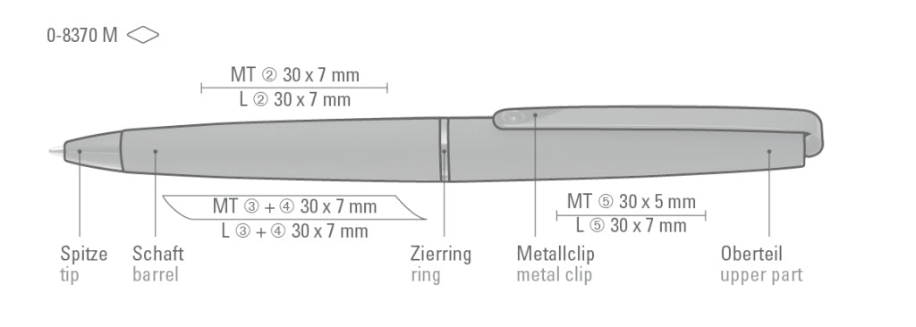 UMA ETERNITY M Drehkugelschreiber – Druckskizze