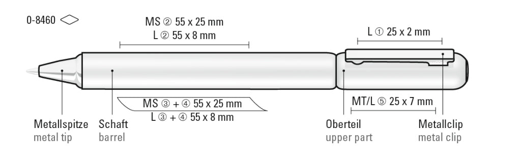 UMA ARC Drehkugelschreiber – Druckskizze