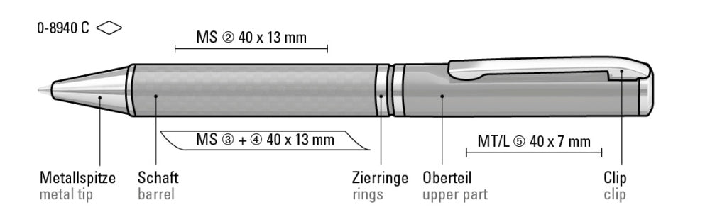UMA GALILEO C Drehkugelschreiber – Druckskizze
